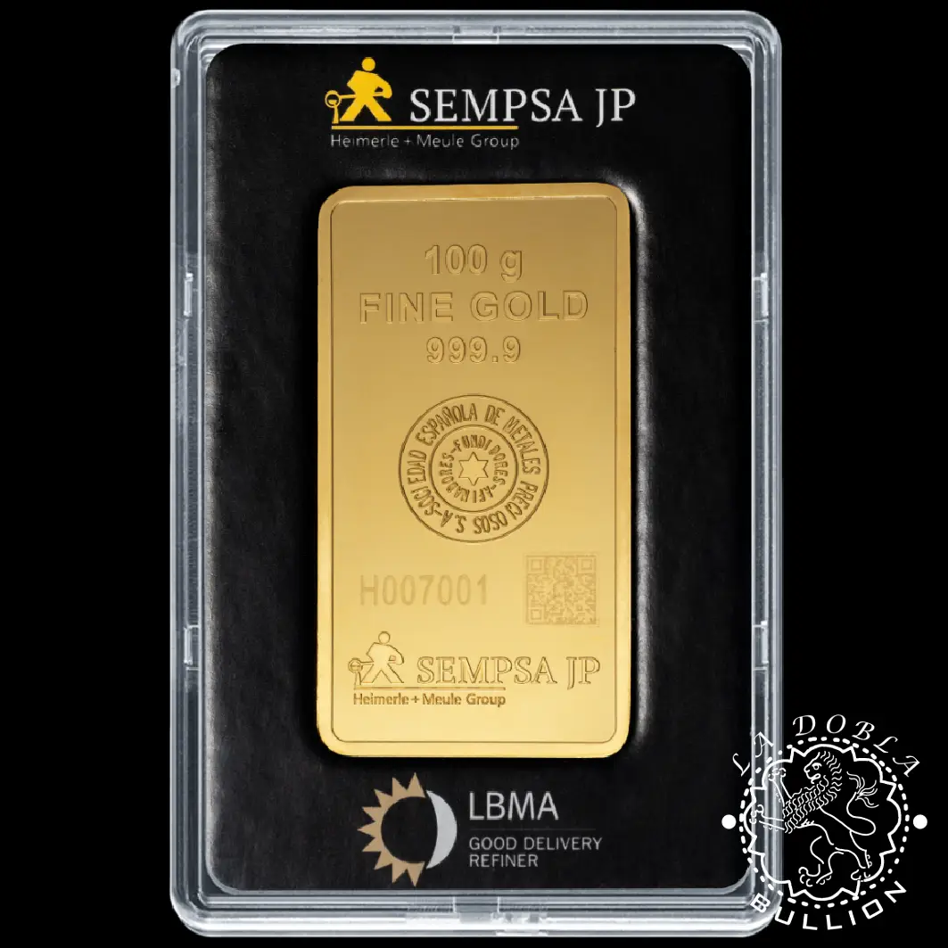 Lingote de Oro 100 g - SEMPSA_reverso slab