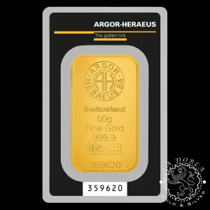 Lingote 50 g de Oro - ARGOR-HERAEUS_anverso