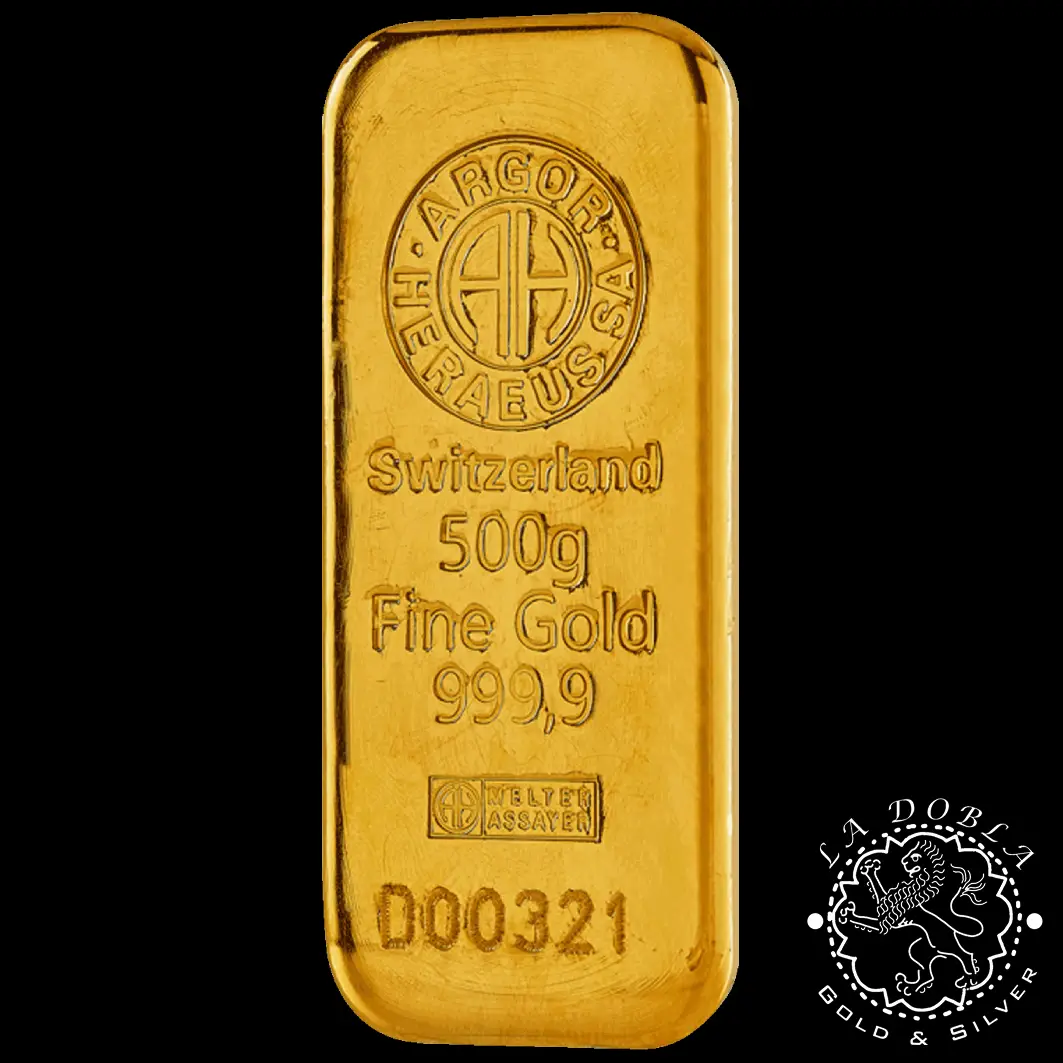 Lingote 500 g de Oro - ARGOR-HERAEUS