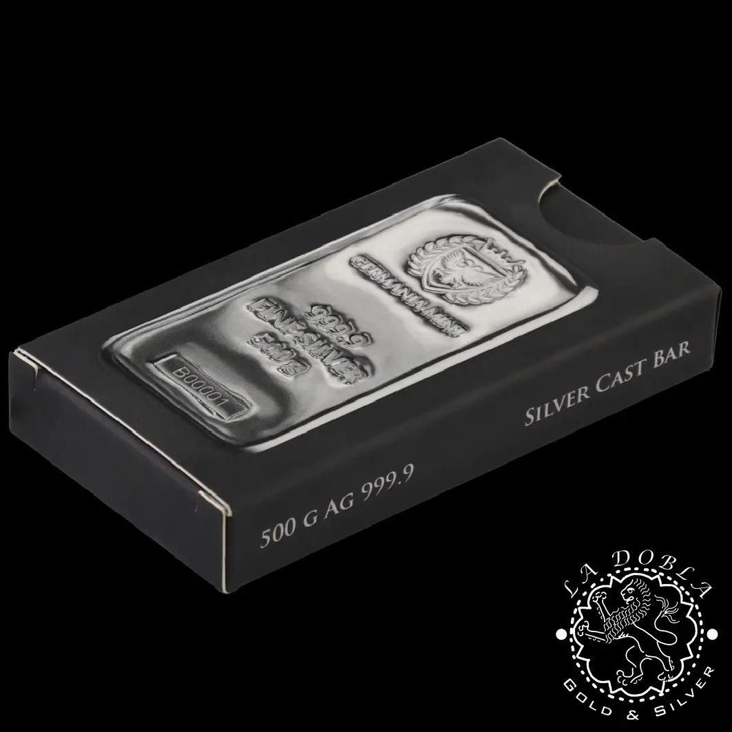 Lingote 500 g de Plata - GERMANIA MINT_anverso empaquetado