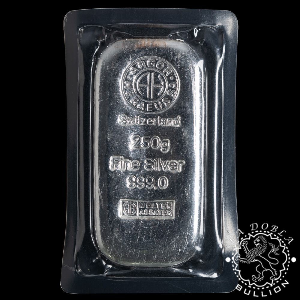 Lingote de Plata 250 g Argor-Heraeus - Anverso