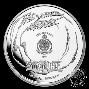 2023 - 1 Onza de Plata - 25 Aniversario Yu-Gi-Oh! - Game Flip Coin - NIUE_anverso