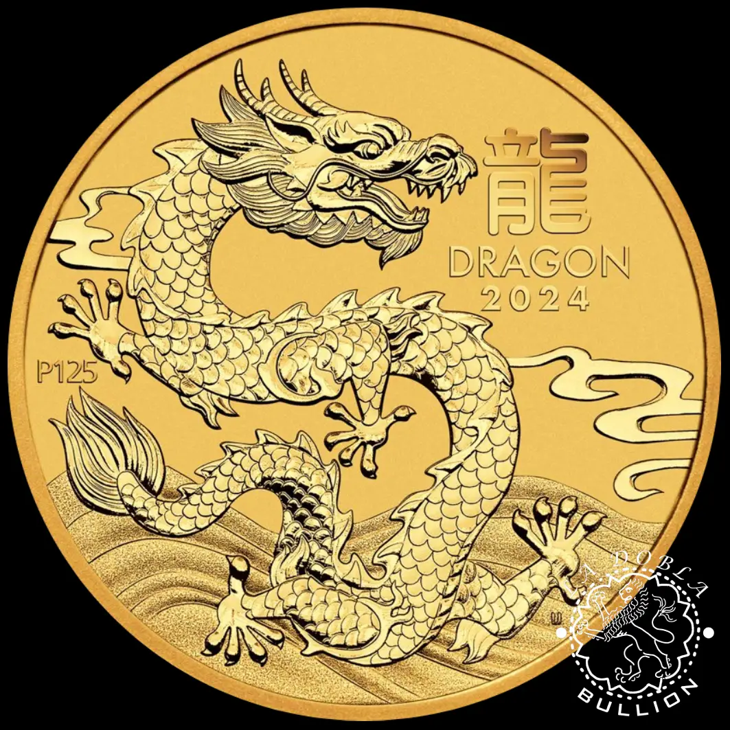 Moneda de Oro Lunar Dragon (Series III) 1-2 oz BU - Australia - 2024_reverso