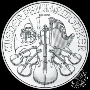 Moneda-de-Plata-Filarmonica-1-oz-BU-Austria-Emision Pasada - Anverso