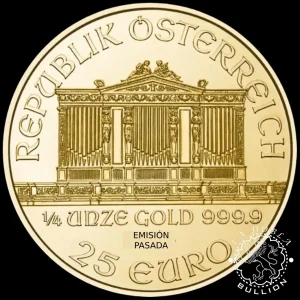 Moneda de oro Filarmónica 1-4 oz BU - Austria_EMISION PASADA_anverso