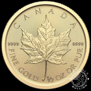 Moneda de Oro Maple Leaf 1-2 oz BU - Canadá - 2024_reverso