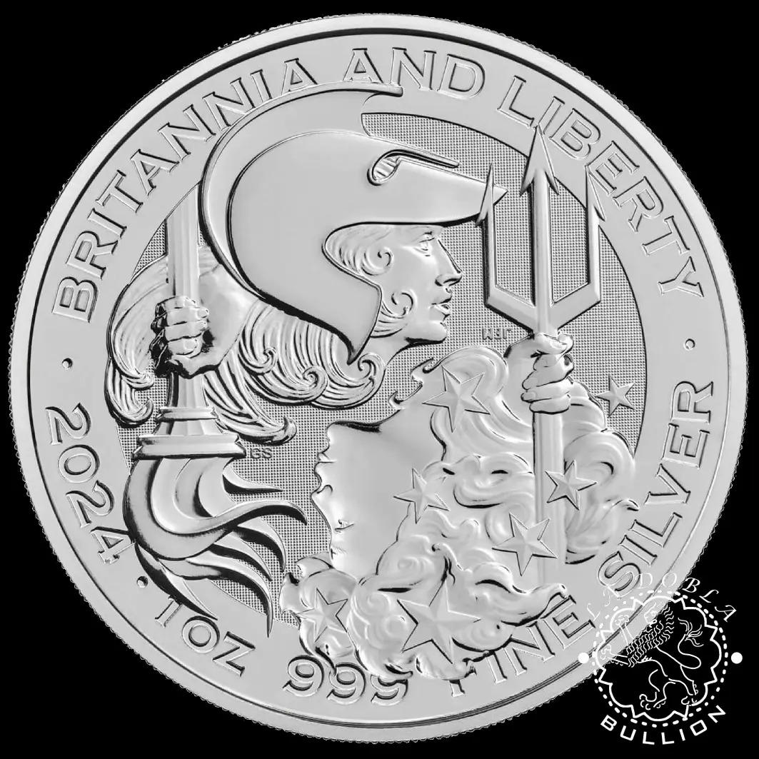 Moneda de Plata Britannia & Liberty 1 oz Bullion - Reino Unido - 2024_reverso