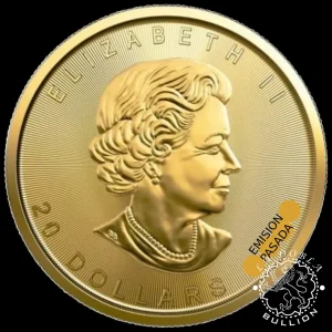 Moneda De Oro Maple Leaf 1-2 oz BU - Canadá - EMISIÓN PASADA