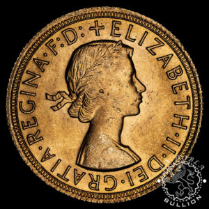 Moneda de Oro Soberano Reina Isabel II - 1957 a 2021 - Anverso