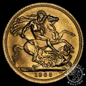 Moneda de Oro Soberano Reina Isabel II - 1957 a 2021 - Reverso