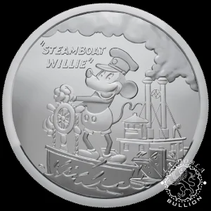 Moneda de Plata Mickey Mouse Steamboat Willie 1 oz BU - Fiji - 2024_reverso