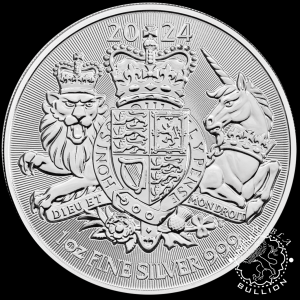Moneda de Plata The Royal Arms 1 oz – BU – Reino Unido – 2024 - Reverso