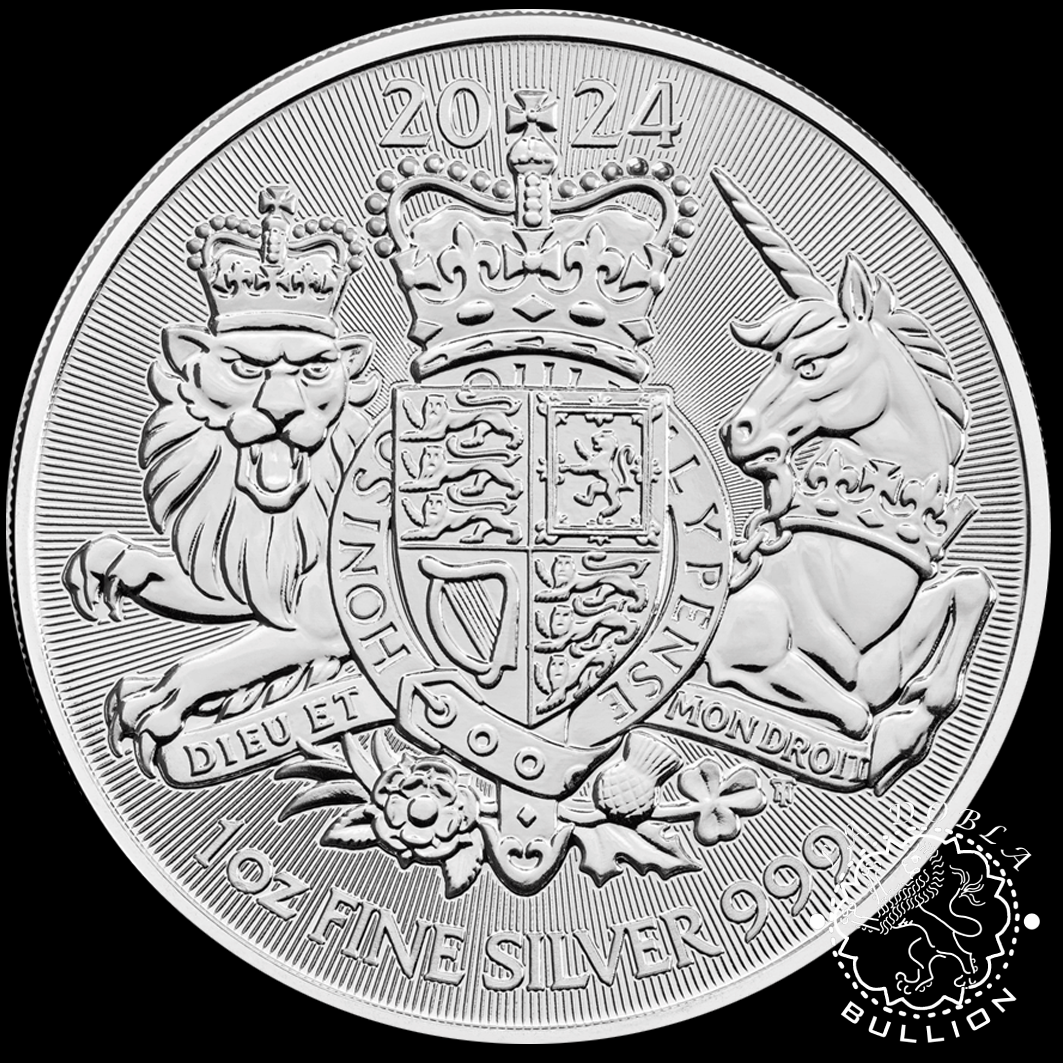 Moneda de Plata The Royal Arms 1 oz – BU – Reino Unido – 2024 - Reverso