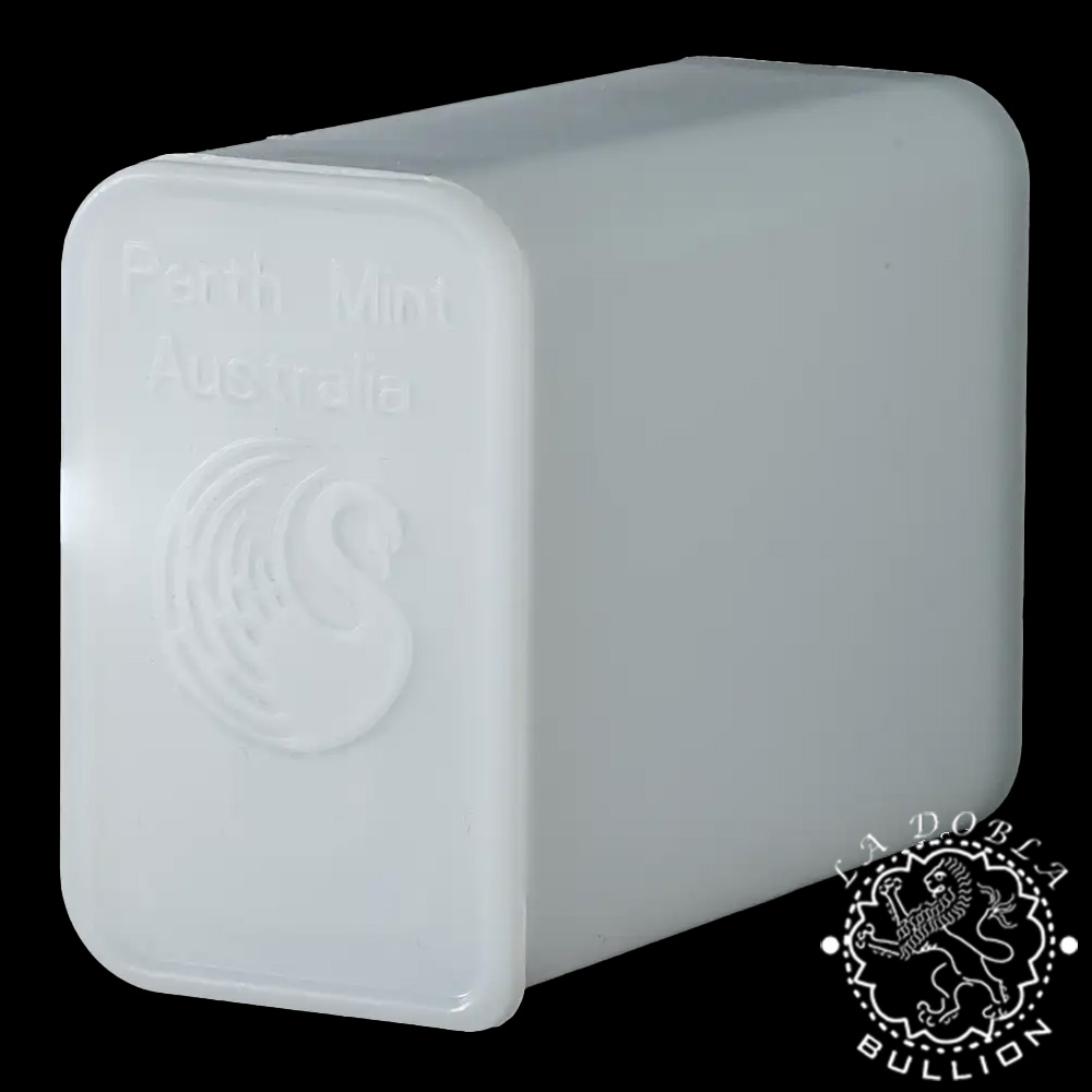Tubo Vacío Oficial de Perth Mint para Lingotes de Plata del Dragón Rectangular de 1 Oz