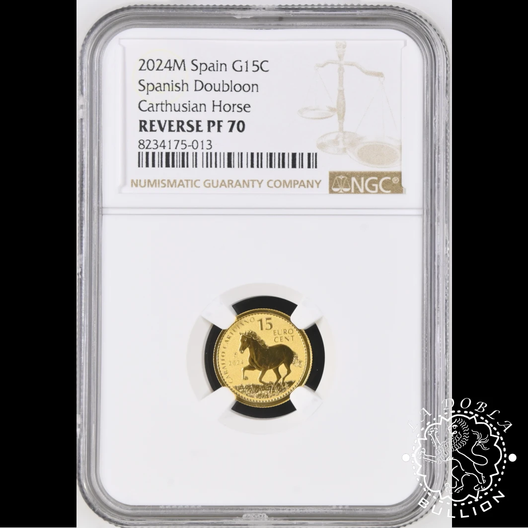 Moneda de Oro Caballo Cartujano Décimo oz Proof Inverso - España - 2024 - NGC Reverse PF 70 - Reverso