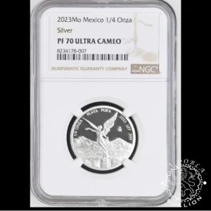 Moneda de Plata Libertad Cuarto oz Proof - México - 2023 - Encapsulada por NGC - PF70