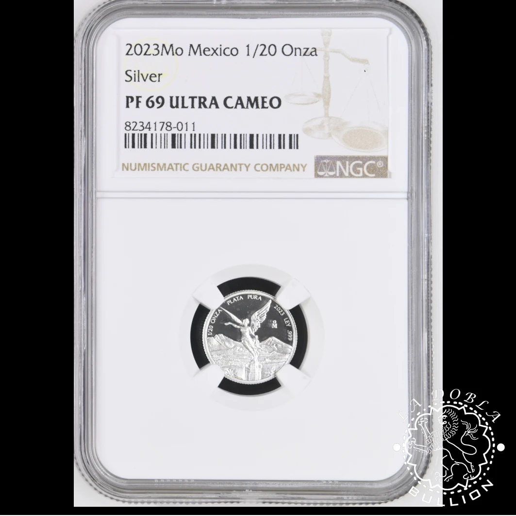 Moneda de Plata Libertad Veinteavo oz Proof - México - 2023 - Encapsulada por NGC - PF69