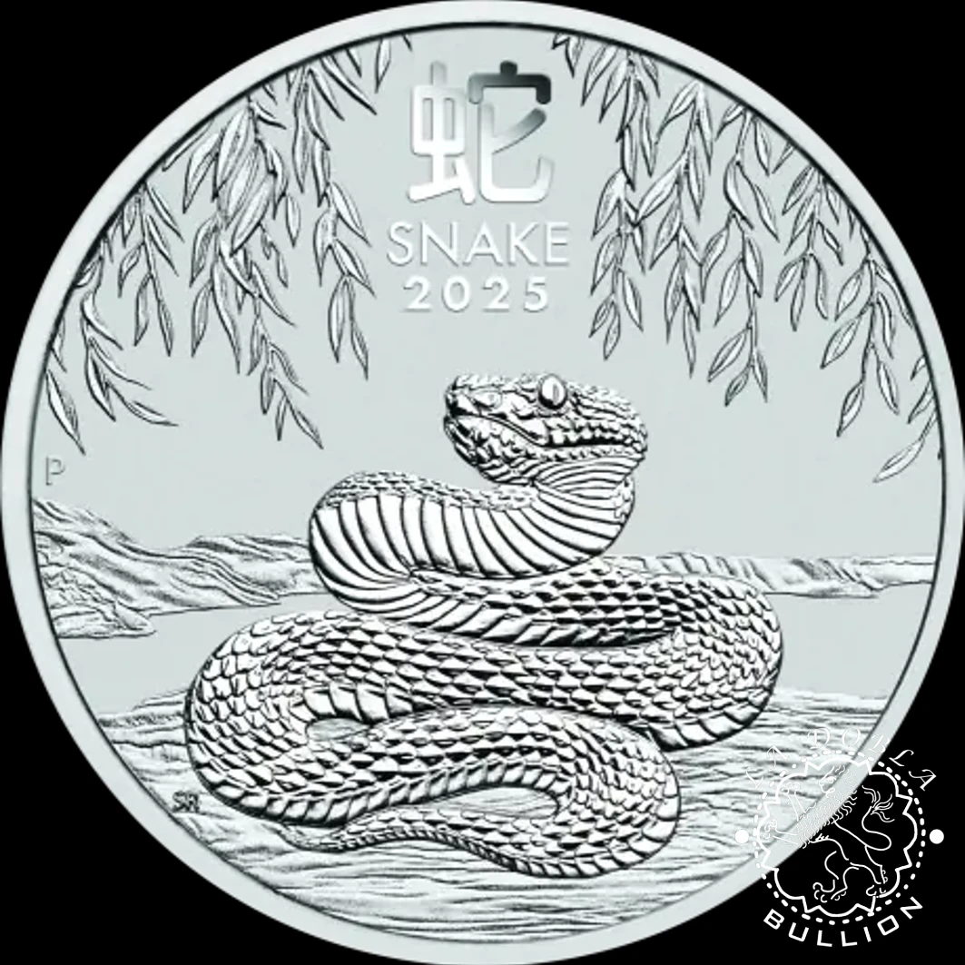 Moneda de Plata Serie Lunar III Serpiente 2 oz BU - Australia - 2025 - Reverso