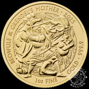 Moneda de Oro Myths & Legends Beowulf & Grendel's Mother 1 Oz BU - Reino Unido - 2025 - Reverso
