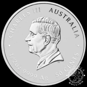 Moneda de Plata Serie Lunar III Serpiente 1 2 oz BU - Australia - 2025 - Anverso