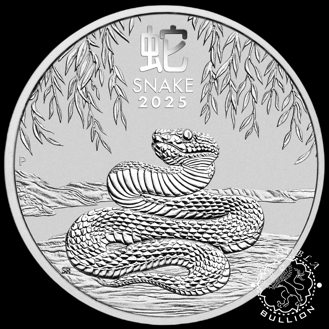 Moneda de Plata Serie Lunar III Serpiente 1 2 oz BU - Australia - 2025 - Reverso