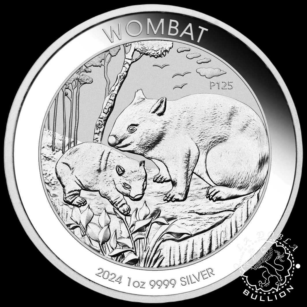Moneda de Plata Wombat 1 oz BU - Australia - 2024 - Reverso