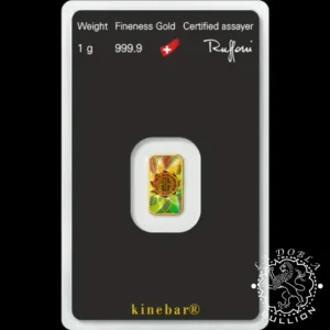 Lingote de Oro 1 g Kinebar - ARGOR-HERAEUS - Reverso