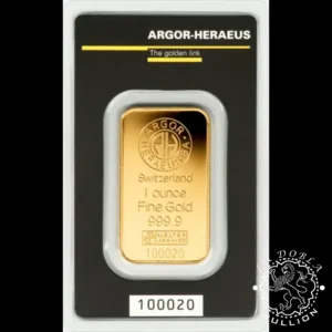Lingote de Oro 1 oz Kinebar - ARGOR-HERAEUS - Reverso