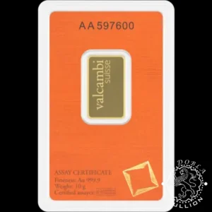 Lingote de Oro 10 g - VALCAMBI - Reverso