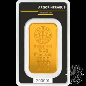 Lingote de Oro 100 g Kinebar - ARGOR-HERAEUS - Anverso