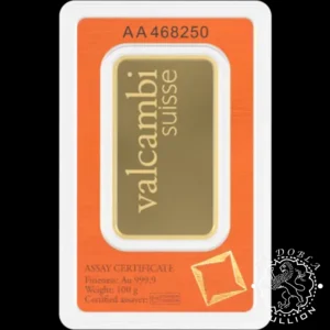 Lingote de Oro 100 g - VALCAMBI - Reverso