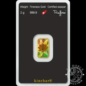 Lingote de Oro 2 g Kinebar - ARGOR-HERAEUS - Reverso