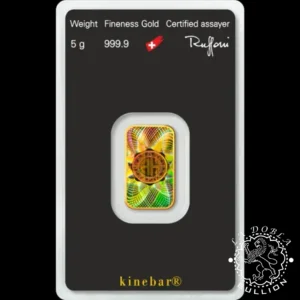 Lingote de Oro 5 g Kinebar - ARGOR-HERAEUS - Reverso