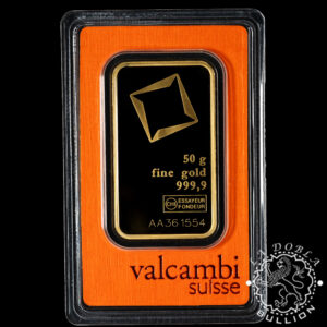 Lingote de Oro 50 g – VALCAMBI - Estuche Anverso
