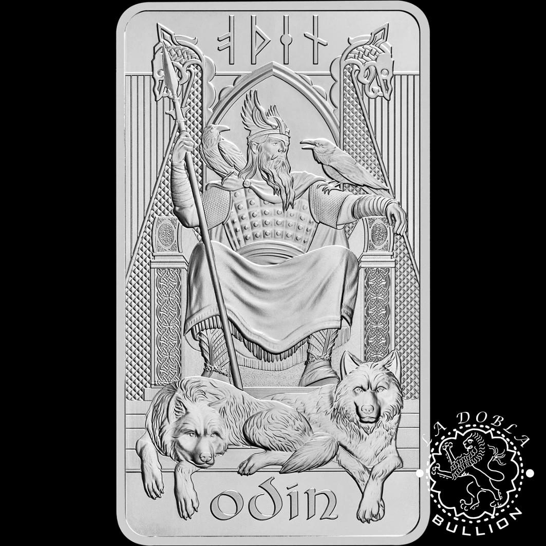 Lingote de Plata Norse Gods Odin 10 oz - Royal Mint & Germania Mint - Reverso