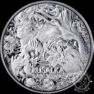 Moneda de Plata Bestiario Eslavo Rusalka 1 oz BU – Camerún – 2023 - Reverso