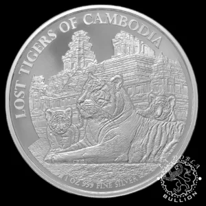 Moneda de Plata Lost Tigers of Cambodia 1 oz BU - Camboya - 2025 - Reverso