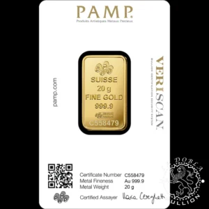 Lingote de Oro Lady Fortuna 20 g - PAMP - Reverso