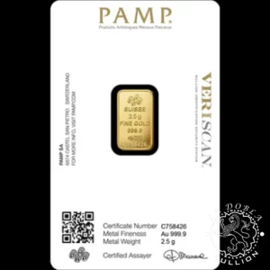 Lingote de Oro Lady Fortuna 2,5 g - PAMP - Anverso