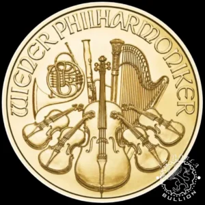 Moneda de Oro Filarmónica 1 25 oz BU - Austria - EMISIÓN PASADA - Reverso