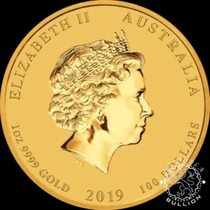 Moneda de Oro Lunar Series II Cerdo 1 oz BU - Australia - 2012 - Anverso