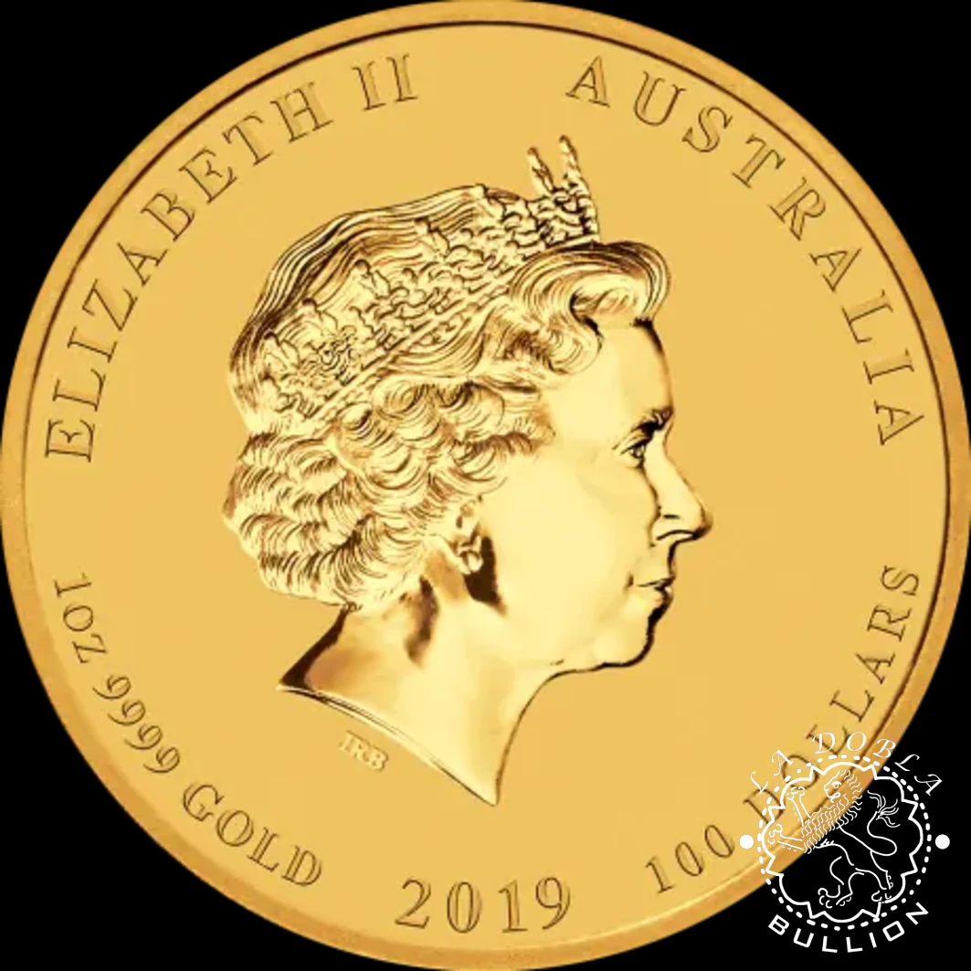 Moneda de Oro Lunar Series II Cerdo 1 oz BU - Australia - 2012 - Anverso