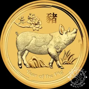 Moneda de Oro Lunar Series II Cerdo 1 oz BU - Australia - 2012 - Reverso