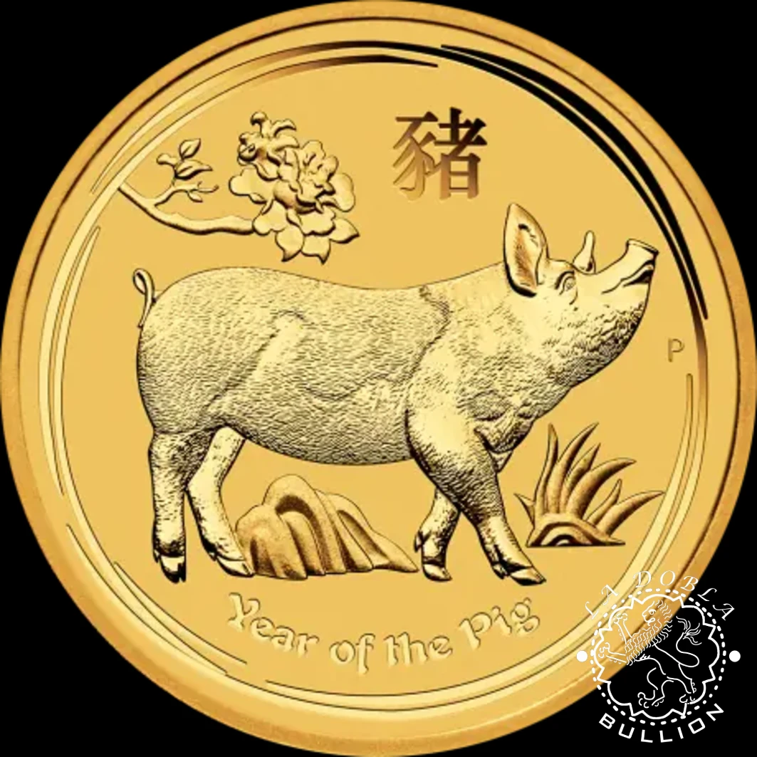 Moneda de Oro Lunar Series II Cerdo 1 oz BU - Australia - 2012 - Reverso