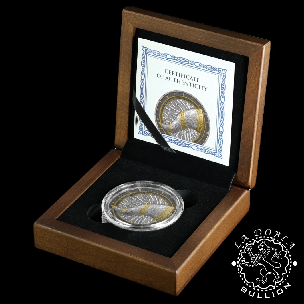 Moneda de Plata Artifacts Gjallarhorn 2 oz Proof Ultra High Relief – Germania – 2024 - Estuche