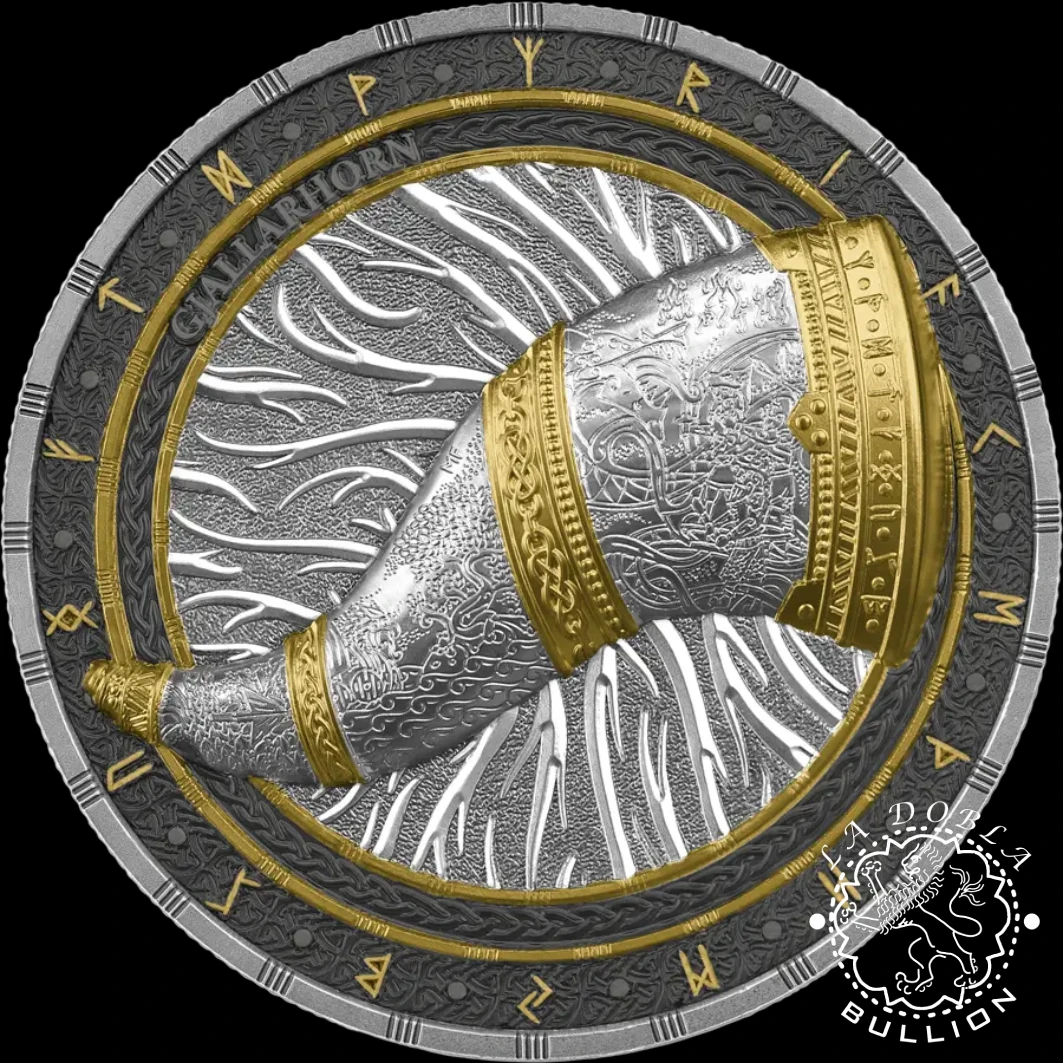 Moneda de Plata Artifacts Gjallarhorn 2 oz Proof Ultra High Relief – Germania – 2024 - Reverso