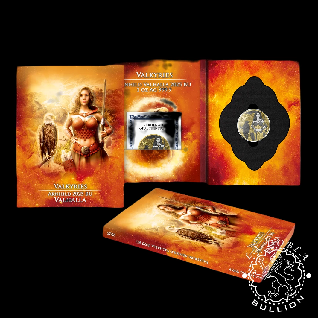 Moneda de Plata Valkyries Arnhild Valhalla 1 oz BU – Germania – 2025 - Estuche