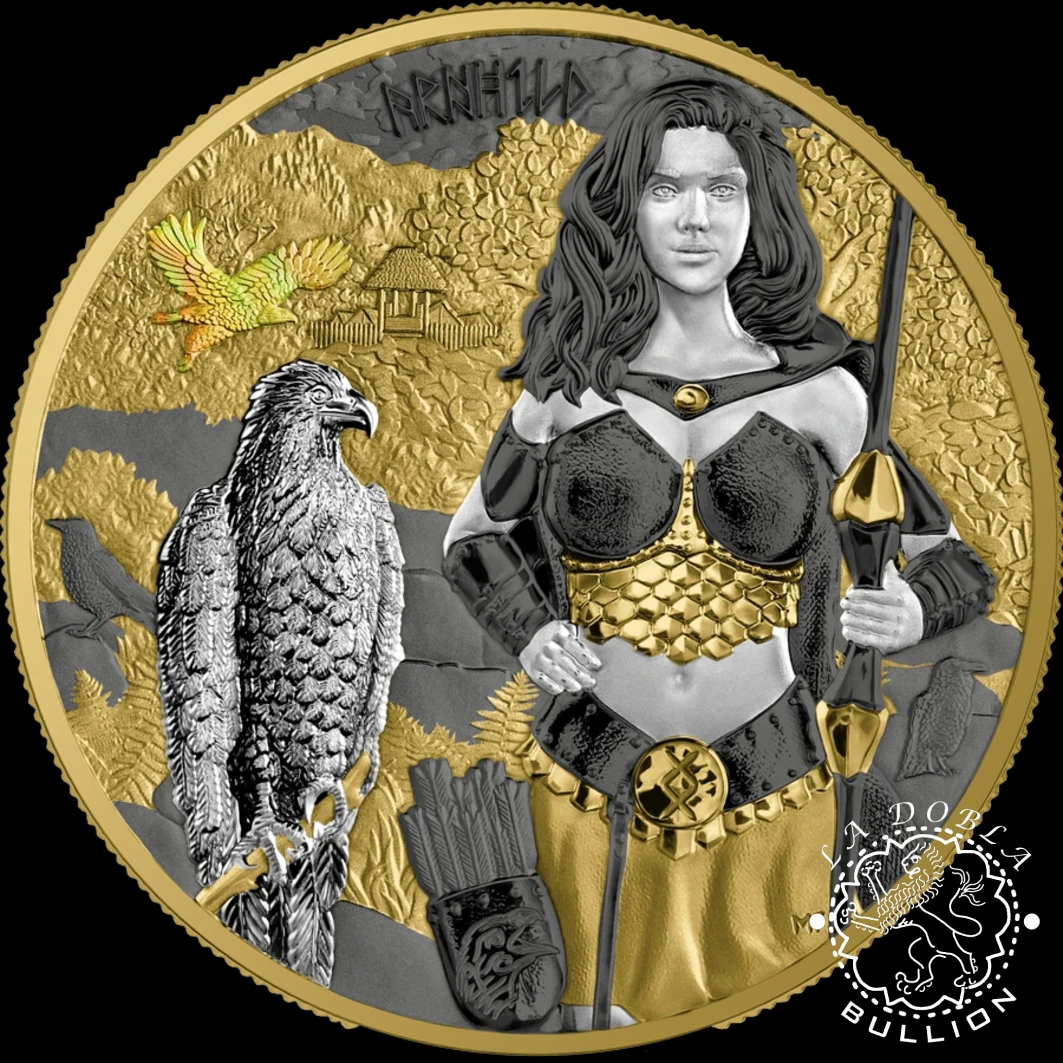 Moneda de Plata Valkyries Arnhild Valhalla 1 oz BU – Germania – 2025 - Reverso