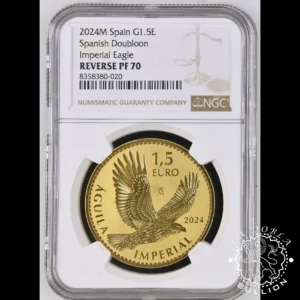 Moneda de Oro Águila Imperial 1 oz Proof Inverso - España - 2024 - NGC PF70 - Reverso Cápsula