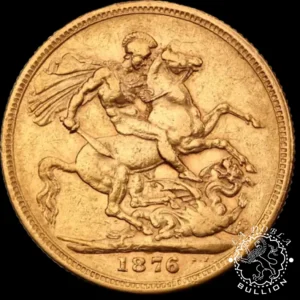 Moneda de Oro Soberano Reina Victoria - Reino Unido - 1871 a 1887 - Anverso